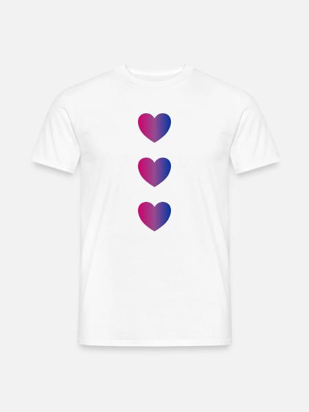 Bi Flag Herzen - Männer T-Shirt - Weiß