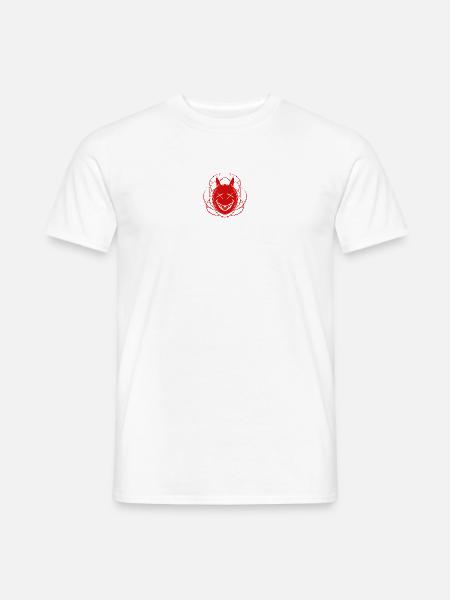 Grinsender Teufel im Stacheldraht - Männer T-Shirt - Weiß