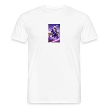 Sci-Fi Jesus auf lila Pferd - Männer T-Shirt - Weiß - Vorne - AI Model Male 178 dark (178cm)