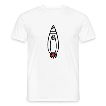 Vecteur de vol spatial spatial de fusée spatiale - T-shirt homme - blanc - Devant - AI Model Male 178 dark (178cm)