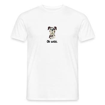 Ok wau mit Great Dane Hundeliebhaber - Männer T-Shirt - Weiß - Vorne - AI Model Male 178 dark (178cm)