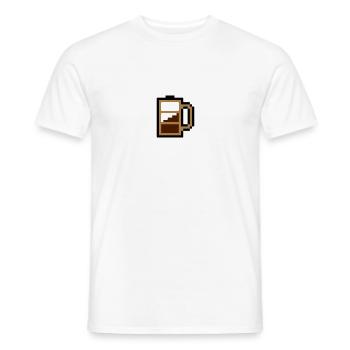 Battery / coffee - Men's T-Shirt - white - Front - AI Model Male 178 dark (178cm)