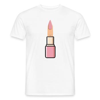 Rose à lèvres au doigt - T-shirt homme - blanc - Devant - AI Model Male 178 dark (178cm)