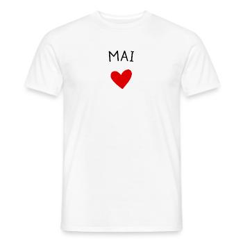 Future maman Mai – Bébé en route ❤️ - T-shirt homme - blanc - Devant - AI Model Male 178 dark (178cm)