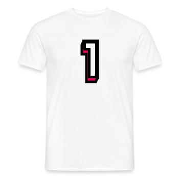 1. 1 YEAR. 1ST ANNIVERSARY. BIRTHDAY 1 YEAR - Men's T-Shirt - white - Front - AI Model Male 178 dark (178cm)