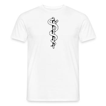 Aesculapius | Rod of Asclepius - Men's T-Shirt - white - Front - AI Model Male 178 dark (178cm)