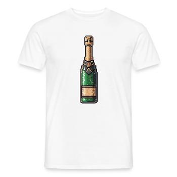 PixelChampagne Bottle Retro - Men's T-Shirt - white - Front - AI Model Male 178 dark (178cm)