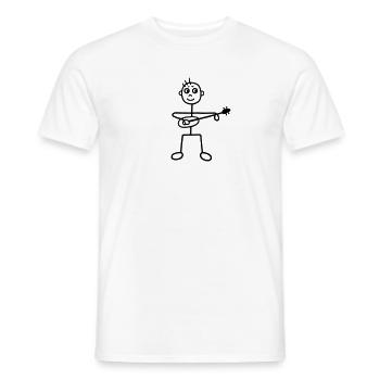 Mann mit Gitarre - Ukulele - Männer T-Shirt - Weiß - Vorne - AI Model Male 178 dark (178cm)