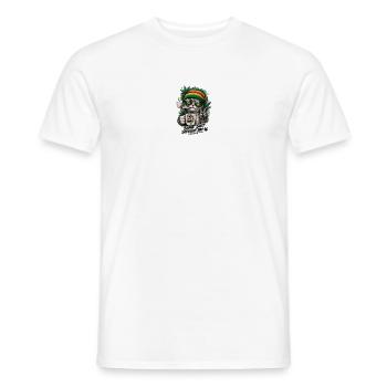 Rasta Katze, Kaffee, Gras, Wiederholung, Wiederholung - Männer T-Shirt - Weiß - Vorne - AI Model Male 178 dark (178cm)