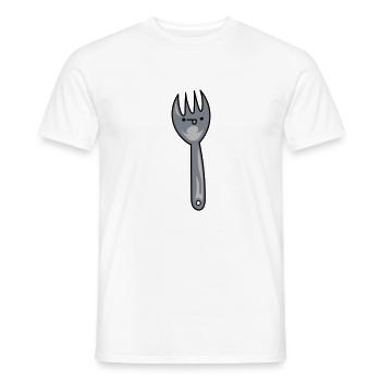 Dessin animé drôle spork avec visage - T-shirt homme - blanc - Devant - AI Model Male 178 dark (178cm)