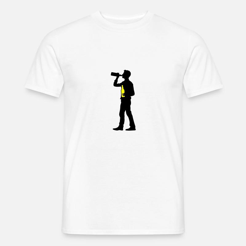 Trinker Bier - Männer T-Shirt - Weiß
