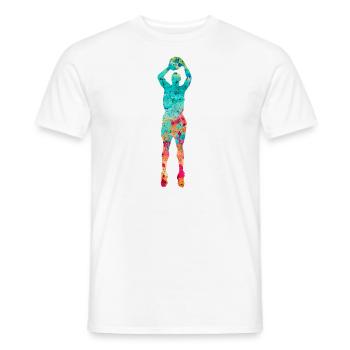 Joueurs de basket-ball - PopArt - T-shirt homme - blanc - Devant - AI Model Male 178 dark (178cm)