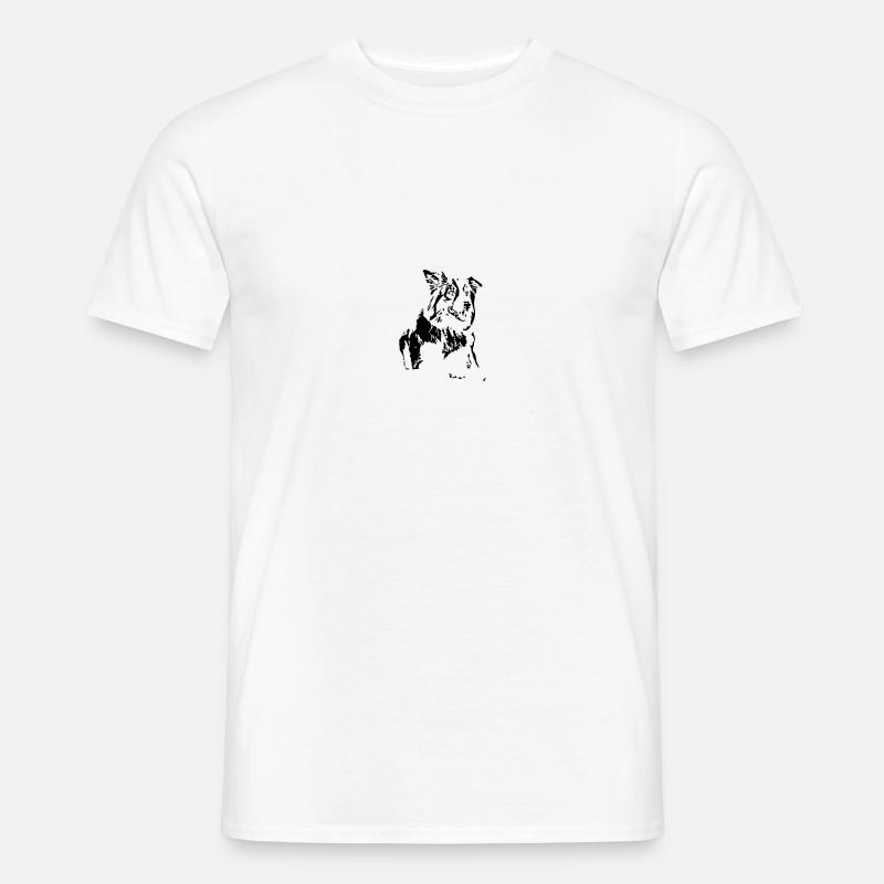 Conception de border collie de chien - T-shirt homme - blanc