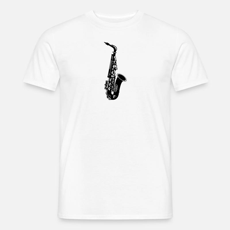 Saxophon - Männer T-Shirt - Weiß