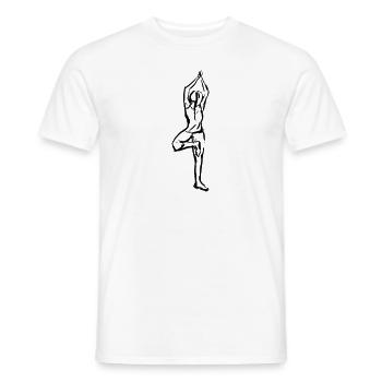 Dessin Lady Yoga Exercice L’Arbre - T-shirt homme - blanc - Devant - AI Model Male 178 dark (178cm)