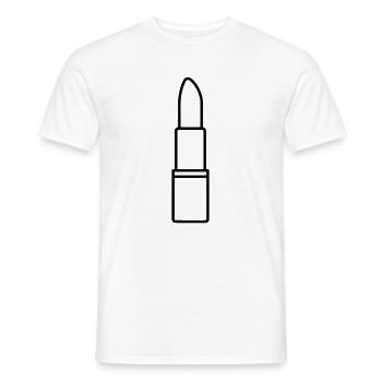 rouge à lèvres - T-shirt homme - blanc - Devant - AI Model Male 178 dark (178cm)