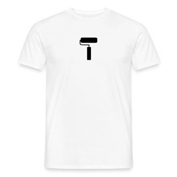 Paint Roller Silhouette - Outil de peinture minimaliste - T-shirt homme - blanc - Devant - AI Model Male 178 dark (178cm)