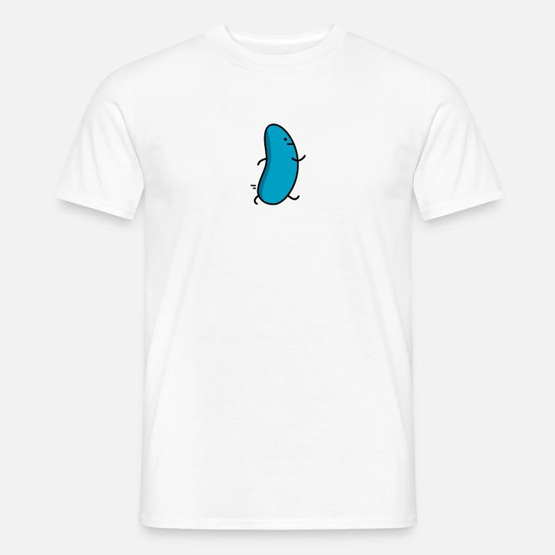 lustige blaue Bohne - Männer T-Shirt - Weiß