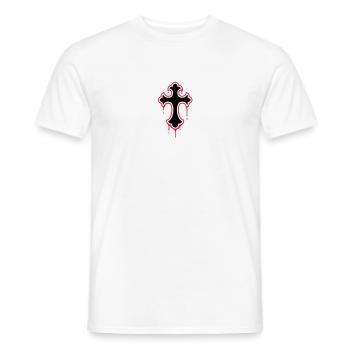 gothic, splatter, cross - Männer T-Shirt - Weiß - Vorne - AI Model Male 178 dark (178cm)