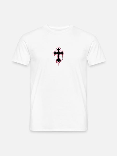 gothic, splatter, cross - Men's T-Shirt - white