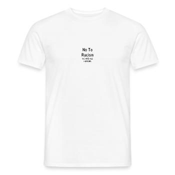 Non au racisme, nous sommes tous des humains - T-shirt homme - blanc - Devant - AI Model Male 178 dark (178cm)
