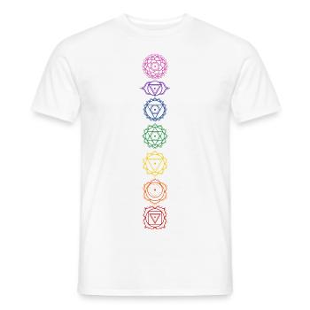 7 Chakra Symbole - Farben Zuordnung - Männer T-Shirt - Weiß - Vorne - AI Model Male 178 dark (178cm)