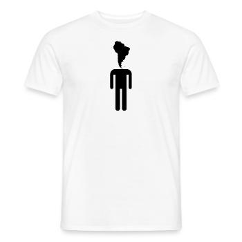 Amérique du Sud - Seule l'Amérique du Sud dans la silhouette de la tête - T-shirt homme - blanc - Devant - AI Model Male 178 dark (178cm)