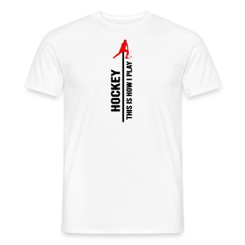 hockey sur gazon de hockey sur gazon de hockey sur glace - T-shirt homme - blanc - Devant - AI Model Male 178 dark (178cm)