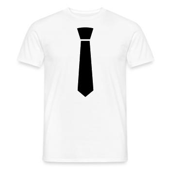 Tie - Men's T-Shirt - white - Front - AI Model Male 178 dark (178cm)
