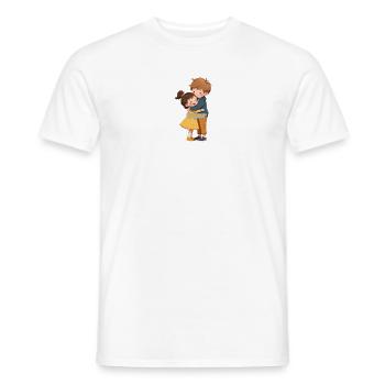 Câlins et Bonjour entre enfants - T-shirt homme - blanc - Devant - AI Model Male 178 dark (178cm)