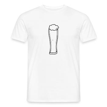 Bier Zeichnung Party Feiern schwarz - Männer T-Shirt - Weiß - Vorne - AI Model Male 178 dark (178cm)