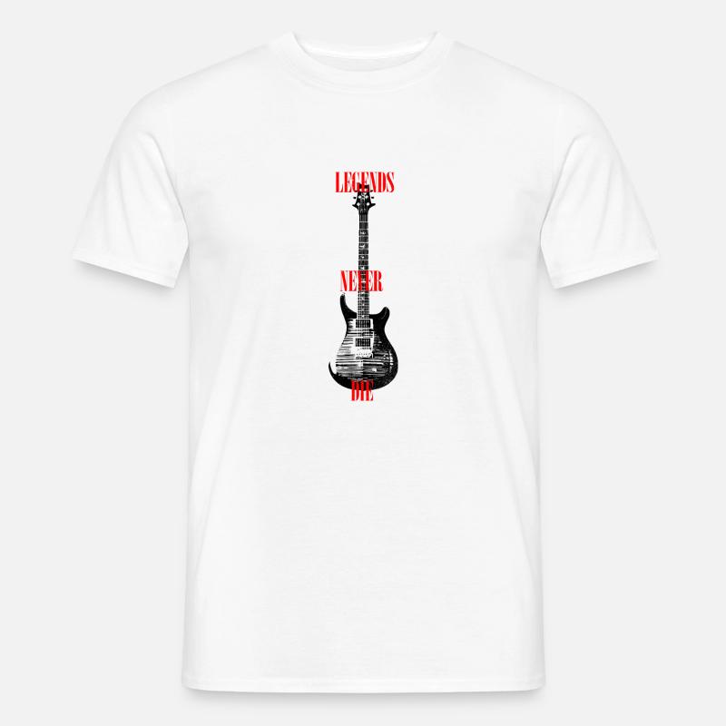 Legends never die - guitar - Männer T-Shirt - Weiß
