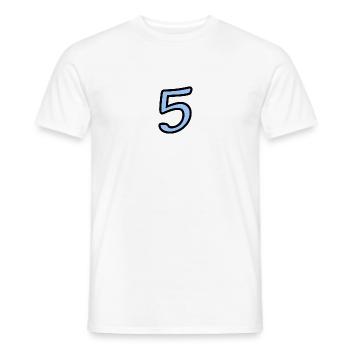 5. 5 YEARS. 5th ANNIVERSARY. 5 YEAR ANNIVERSARY. 5. - Men's T-Shirt - white - Front - AI Model Male 178 dark (178cm)
