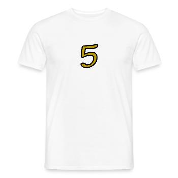 5. 5 YEARS. 5th ANNIVERSARY. 5 YEAR ANNIVERSARY. 5. - Men's T-Shirt - white - Front - AI Model Male 178 dark (178cm)