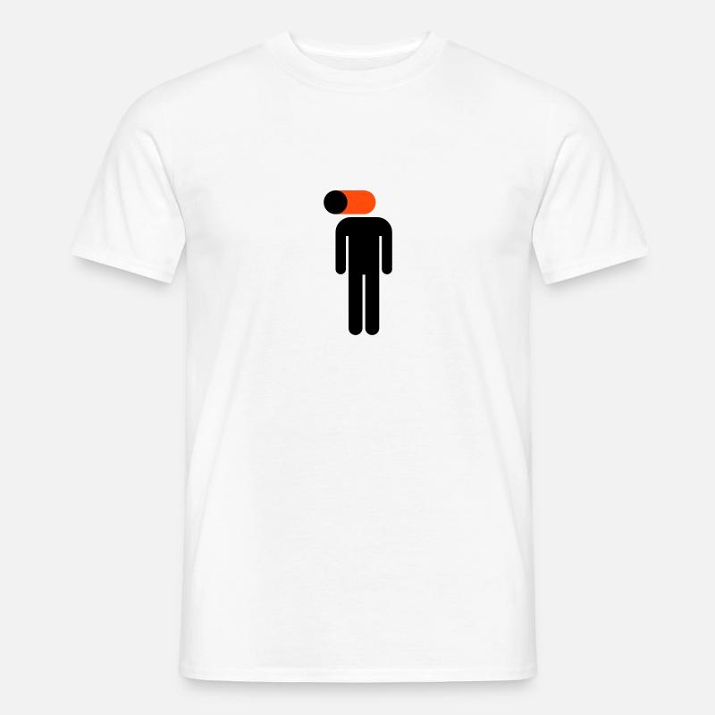 Handy an, Gehirn aus Piktogramm - Männer T-Shirt - Weiß