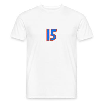 15. 15 ANS. 15e ANNIVERSAIRE. ANNIVERSAIRE 15 ANS. - T-shirt homme - blanc - Devant - AI Model Male 178 dark (178cm)