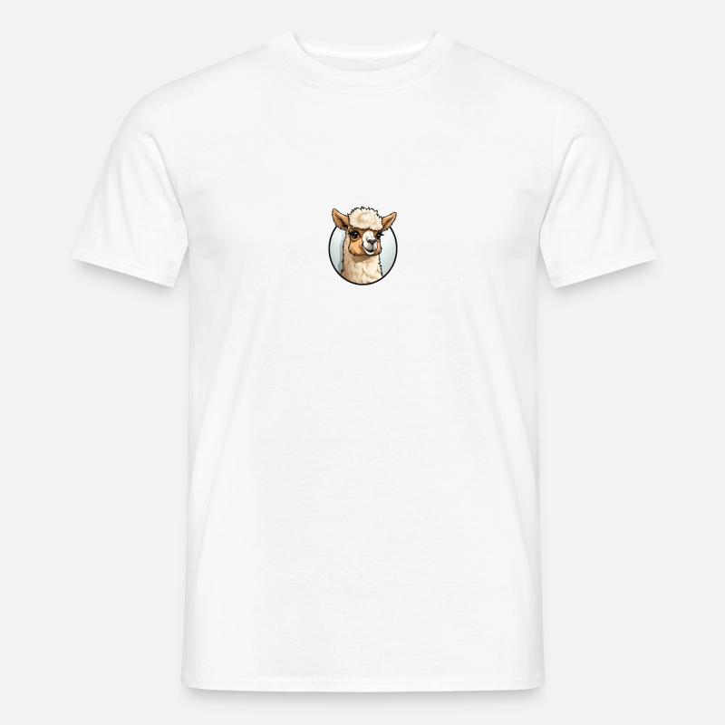 Alpaka - Männer T-Shirt - Weiß