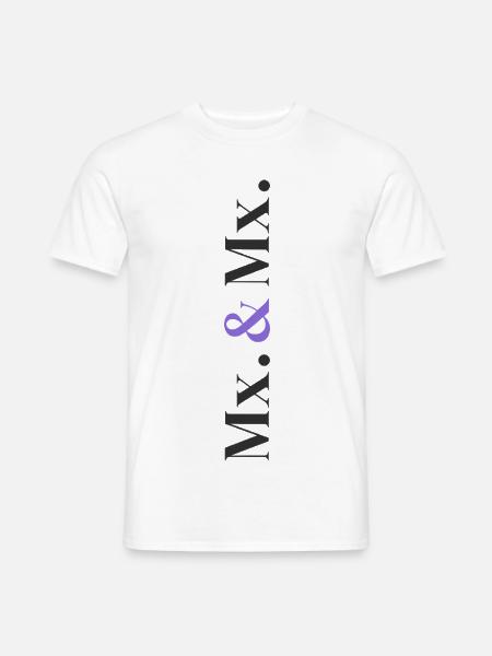 Mx. and Mx. Wedding Design in Vertical Type Stack - Männer T-Shirt - Weiß