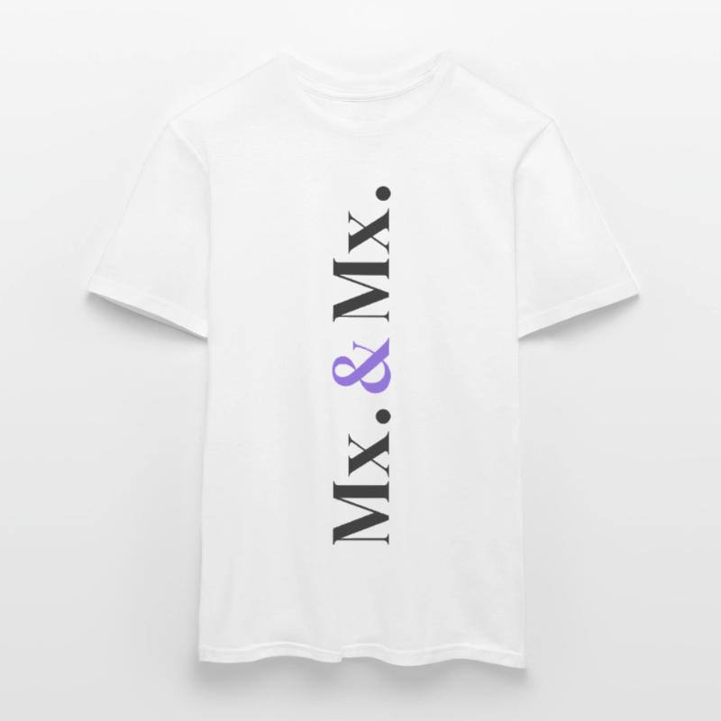 Mx. and Mx. Wedding Design in Vertical Type Stack  Männer T-Shirt