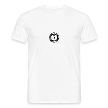 SIEBEN - 7 - SEVEN - Männer T-Shirt - Weiß - Vorne - AI Model Male 178 dark (178cm)