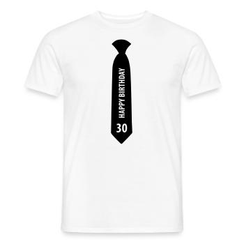 Happy Birthday Tie 30th Birthday - Men's T-Shirt - white - Front - AI Model Male 178 dark (178cm)