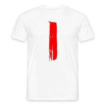 Rayures - Pinceaux / Peints à la main - T-shirt homme - blanc - Devant - AI Model Male 178 dark (178cm)