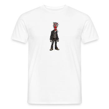Urban clown in leather look - Men's T-Shirt - white - Front - AI Model Male 178 dark (178cm)