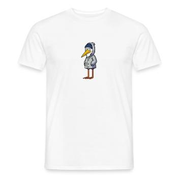 Comic Grau Opa Storch Regenjacke Mütze Hamburg - Männer T-Shirt - Weiß - Vorne - AI Model Male 178 dark (178cm)