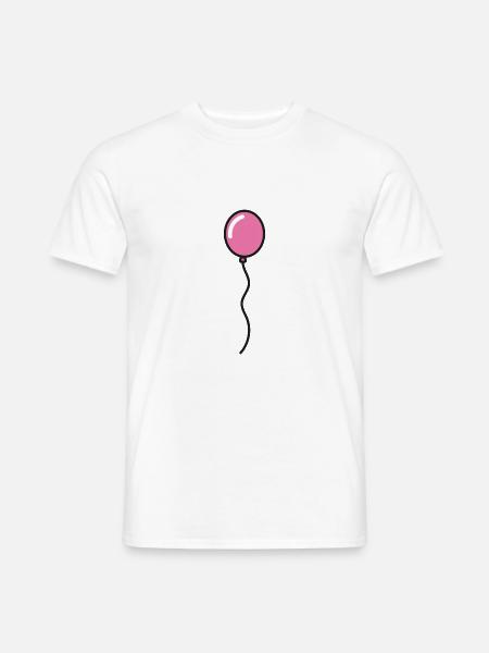 Rosa Luftballon Geschenkidee - Männer T-Shirt - Weiß