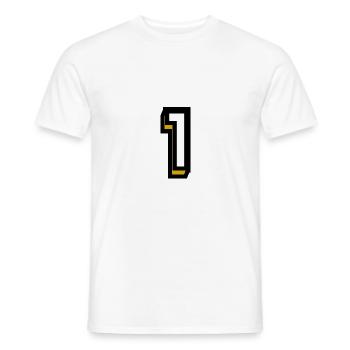 1. 1 YEAR. 1st ANNIVERSARY. 1 YEAR BIRTHDAY - Men's T-Shirt - white - Front - AI Model Male 178 dark (178cm)