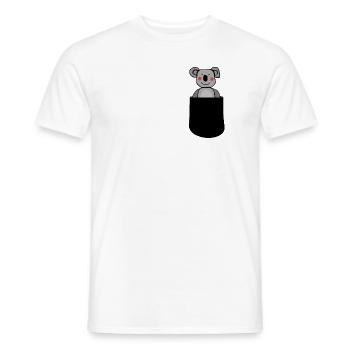 Brusttasche Motiv mit süßem Koala - Männer T-Shirt - Weiß - Vorne - AI Model Male 178 dark (178cm)