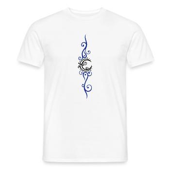 Filigree moon with ornament and stars. - Men's T-Shirt - white - Front - AI Model Male 178 dark (178cm)