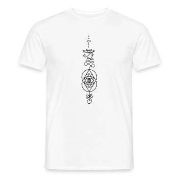RA Totem – Ägyptische Sonnenenergie - Männer T-Shirt - Weiß - Vorne - AI Model Male 178 dark (178cm)