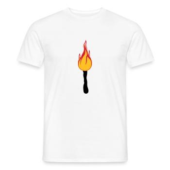 fackel nachtwanderung licht hell feuer flamme heis - Männer T-Shirt - Weiß - Vorne - AI Model Male 178 dark (178cm)
